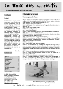 La Voix des Apprentis N° 2- Mars 2005
