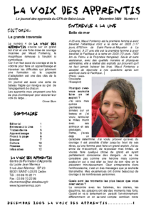 La Voix des Apprentis N° 4- Décembre 2005 – La nourriture