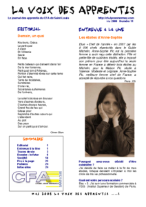 La Voix des Apprentis N° 11 – Mai 2008 – Le futur