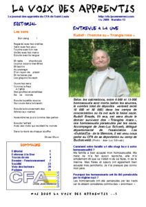 La Voix des Apprentis N° 13 – Mai 2009 – L’environnement