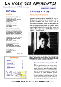 La Voix des Apprentis N° 20 – Décembre 2012 – L’enfance