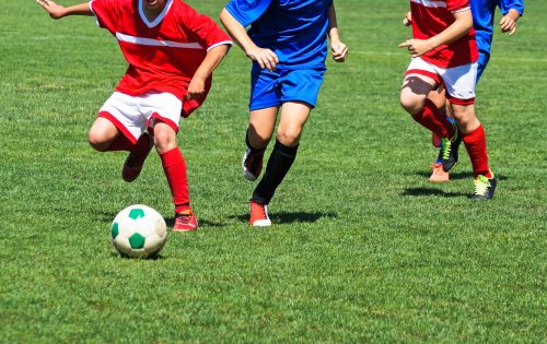 Kids are playing football